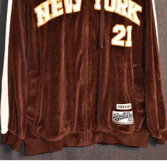 VINTAGE Southpole Velour Track Jacket Men's XL Hoodie New York 21 1991-03 SP - Picture 3 of 10